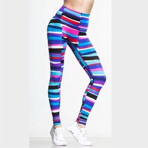 K-Deer Blue Pink Limited Edition Wildcard Print Leggings Sz S